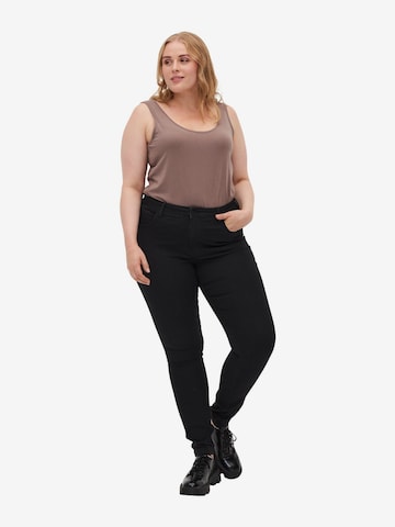 Slimfit Jeans 'AMY' de la Zizzi pe negru: față