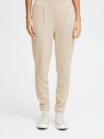Effilé Pantalon à pince 'Ruti' ICHI en beige : devant