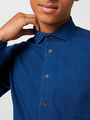 Bruun & Stengade Slim fit Button Up Shirt 'Norris' in Blue