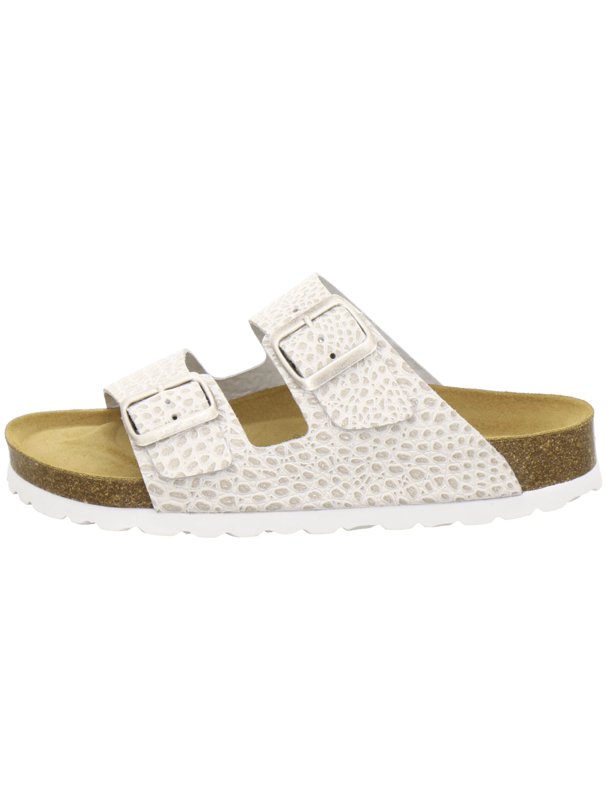 AFS-Schuhe - Zapatos abiertos 'Pantoletten Damen Zweischnaller beige-crocco' en beige