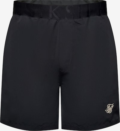 SikSilk Shorts de bain en noir / blanc, Vue avec produit