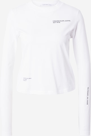 T-shirt Calvin Klein Jeans en blanc : devant