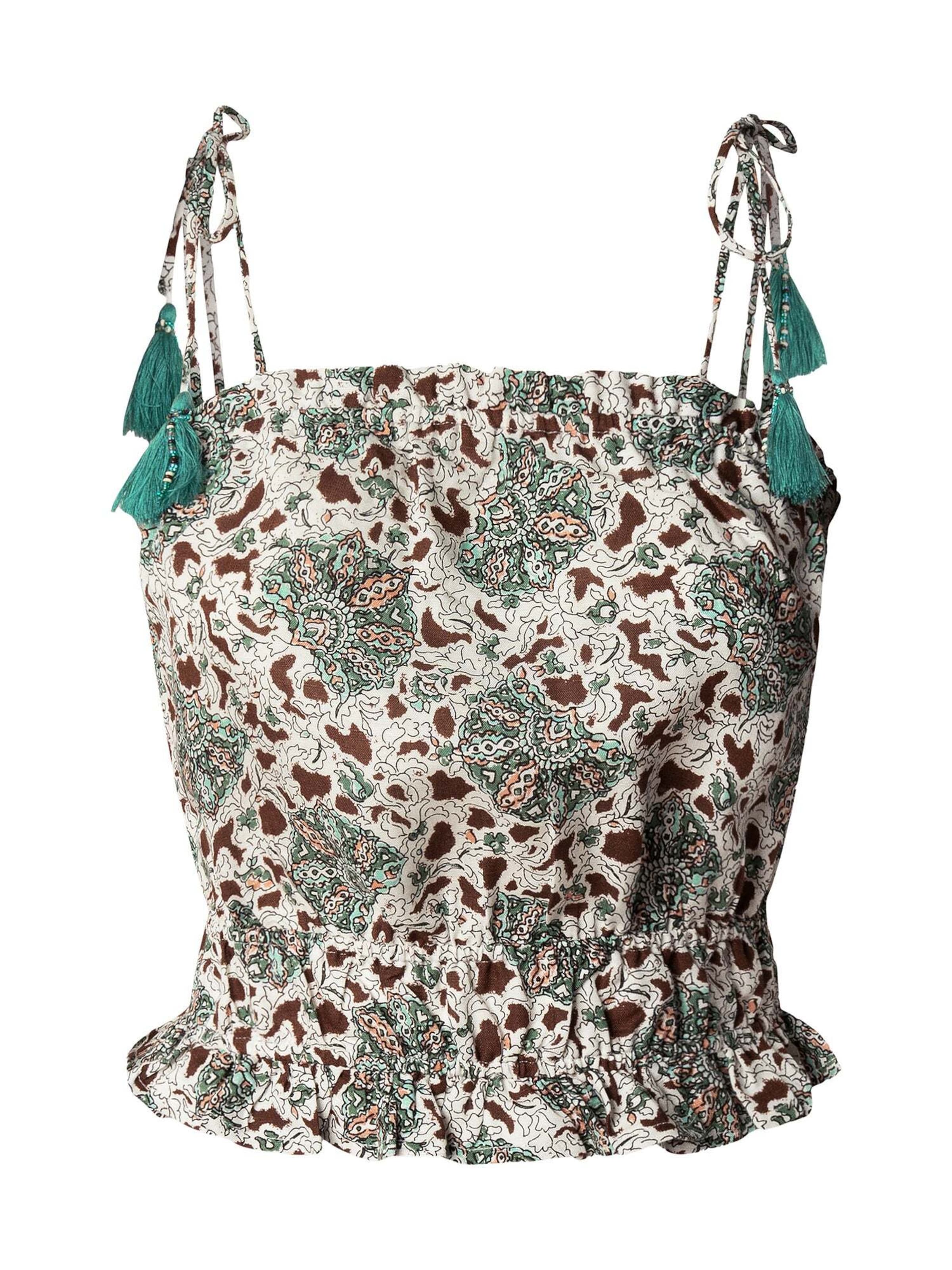 Pepe Jeans Haut en vert / bordeaux / blanc, Vue avec produit