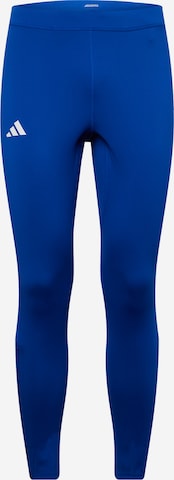 ADIDAS PERFORMANCE Skinny Workout Pants 'ADIZERO' in Blue: front