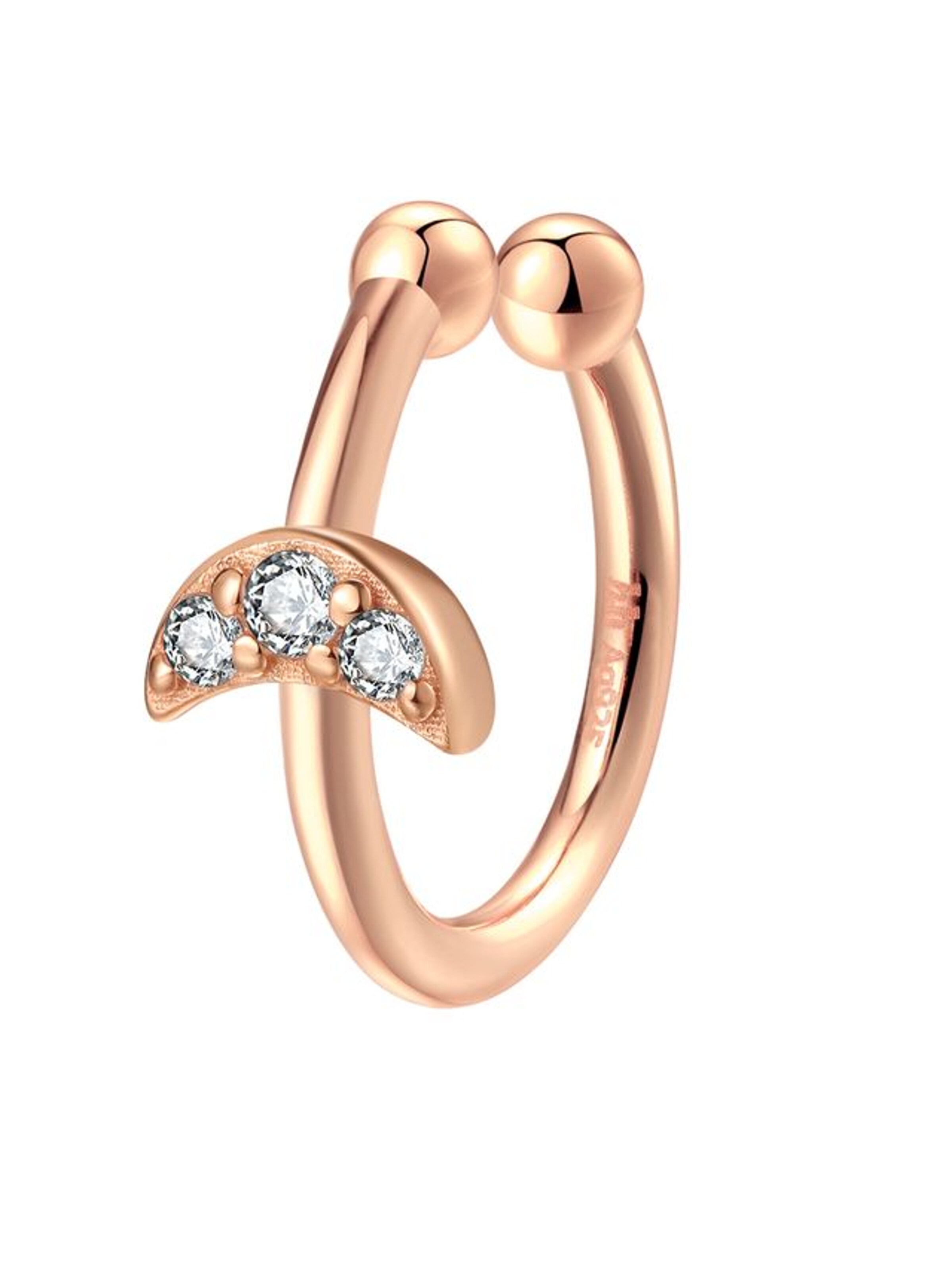 Orecchini 'Moon' di Hey Happiness in oro: frontale