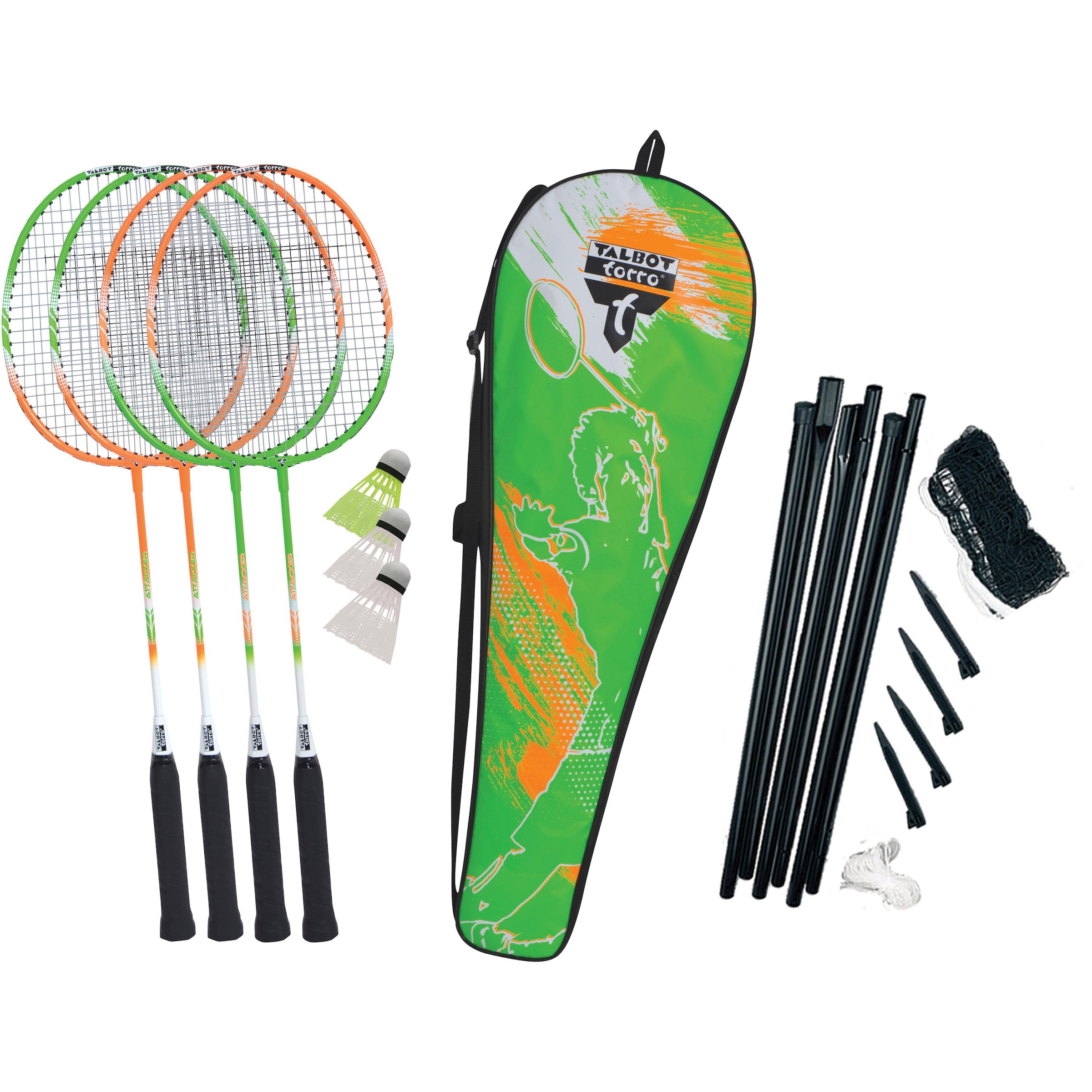 Talbot-Torro Racket 'SET 4-ATTACKER PLUS SET' in Mixed colors: front