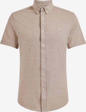 WE Fashion Button Up Shirt in Beige: front