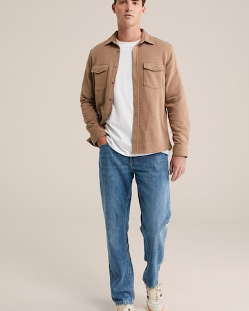 WE Fashion Regular Fit Hemd in Braun