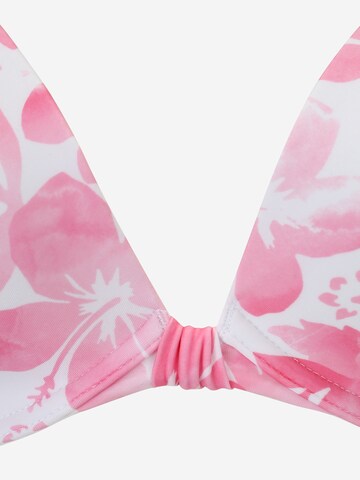 Hunkemöller Triangel Bikinitop 'Tropical' in Roze