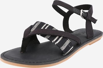 TOMS T-Bar Sandals 'LEXIE' in Black: front