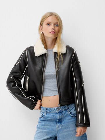 Veste mi-saison Bershka en noir : devant