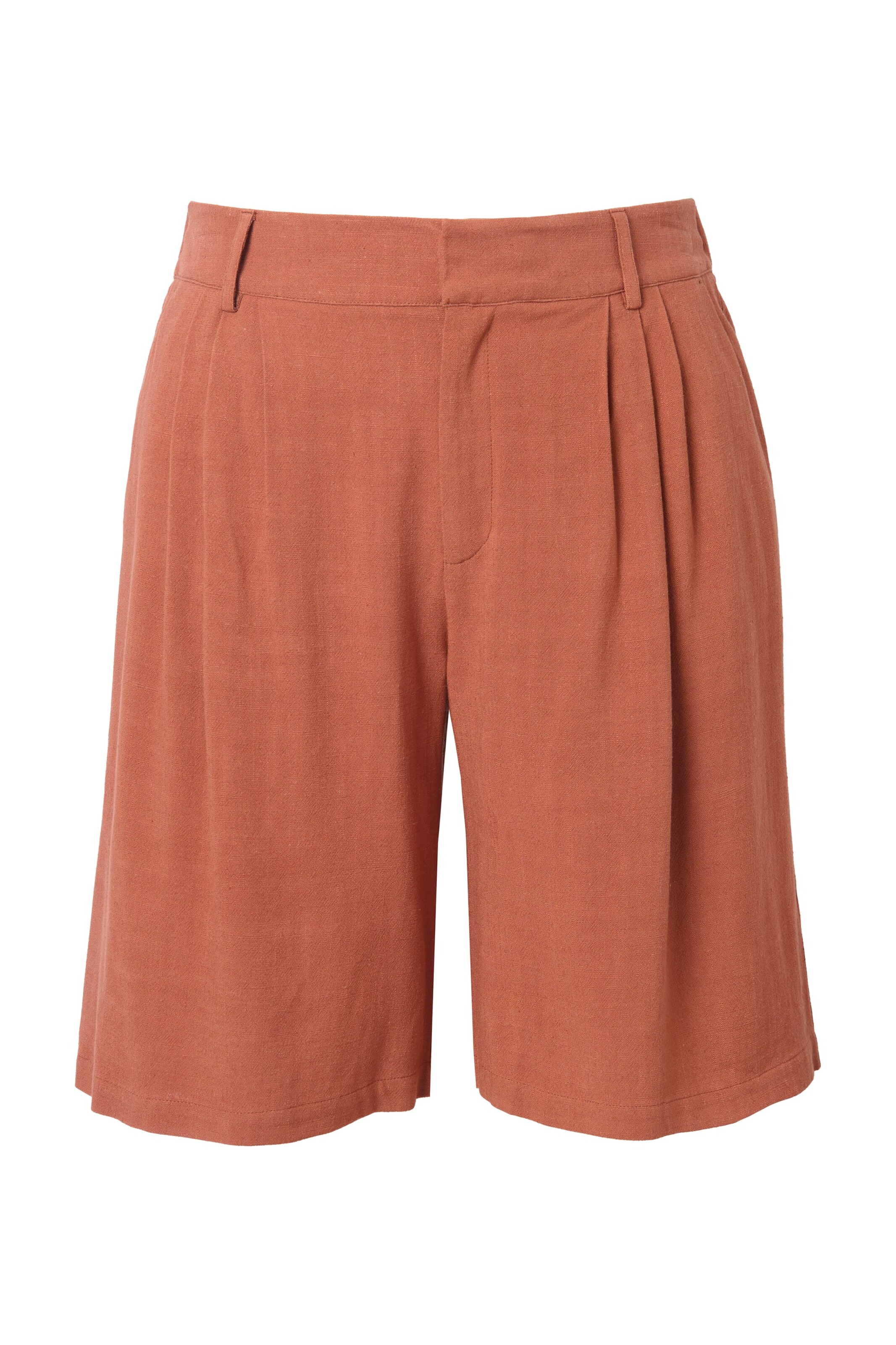 Studio Untold Loosefit Shorts in Braun: Vorderseite