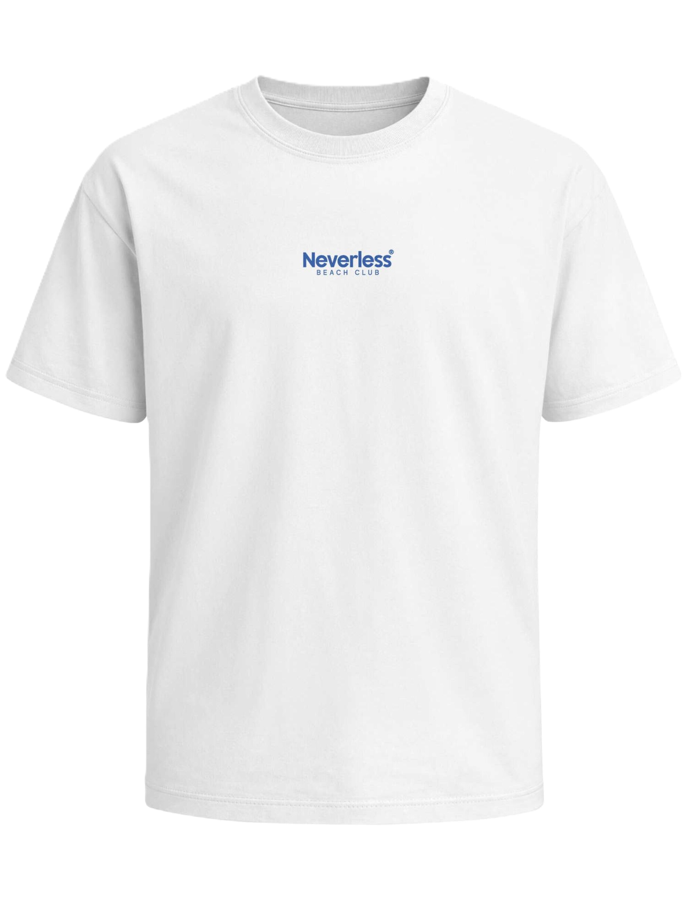 Neverless Shirt 'Beach Club Palme' in White: front