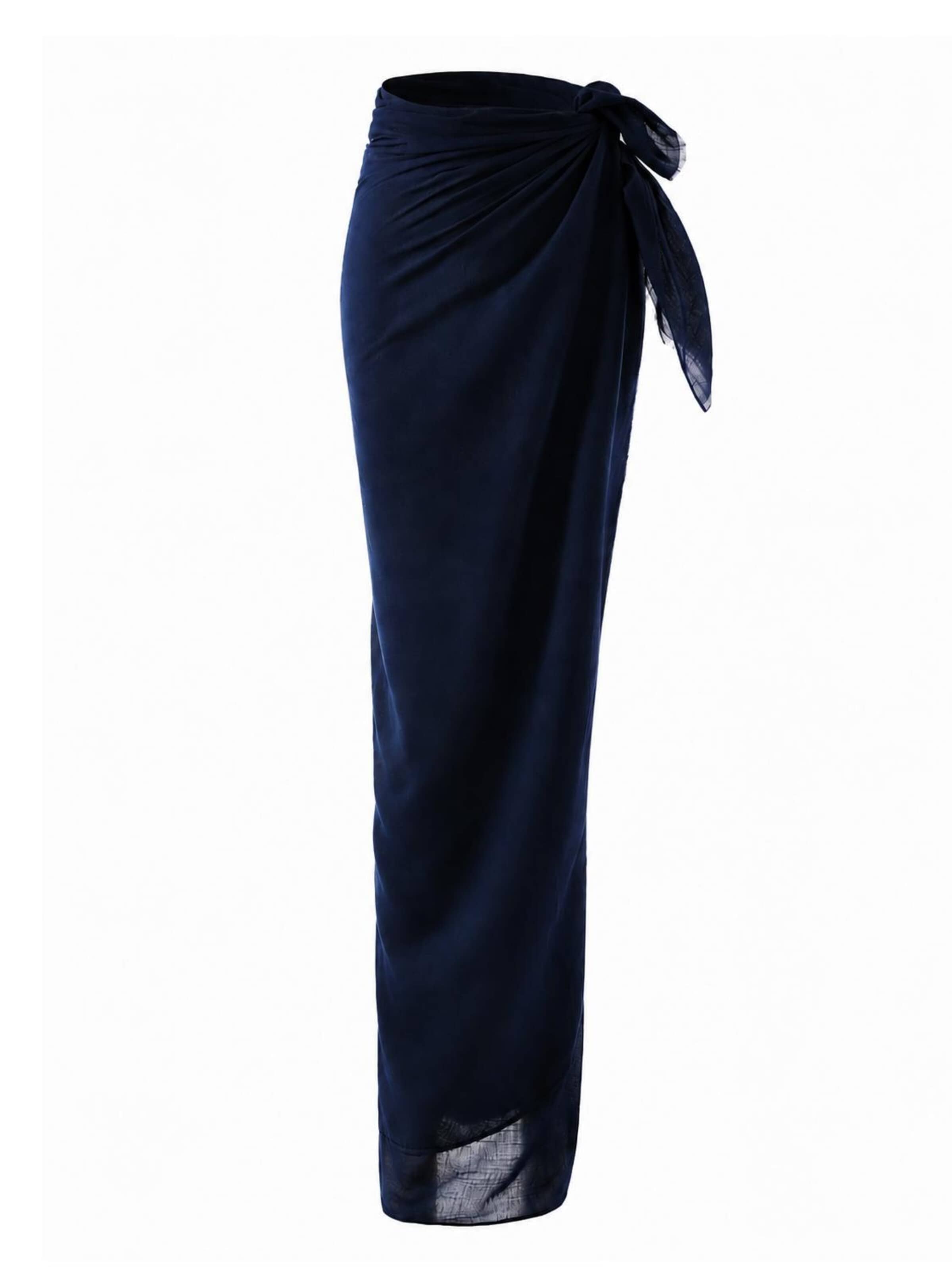 Serviette de plage 'Pareo sarong viscose' Emilie collection en bleu : devant