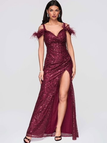 Ombre Abendkleid in Rot: Vorderseite