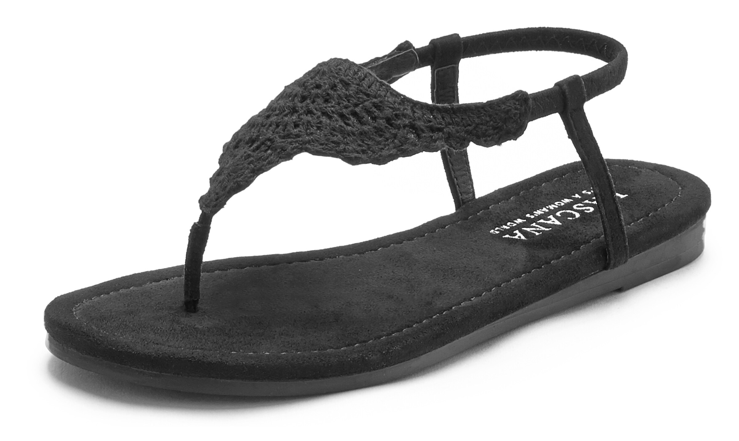 LASCANA T-Bar Sandals in Black: front