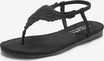 LASCANA T-Bar Sandals in Black: front