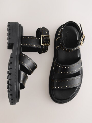 Next Сандали с каишка 'Forever Comfort®' в черно