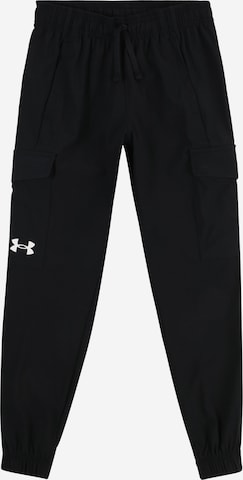 UNDER ARMOUR Tapered Sports trousers 'Pennant' in Black: front