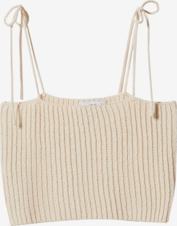 MANGO Gebreide top in Beige: voorkant