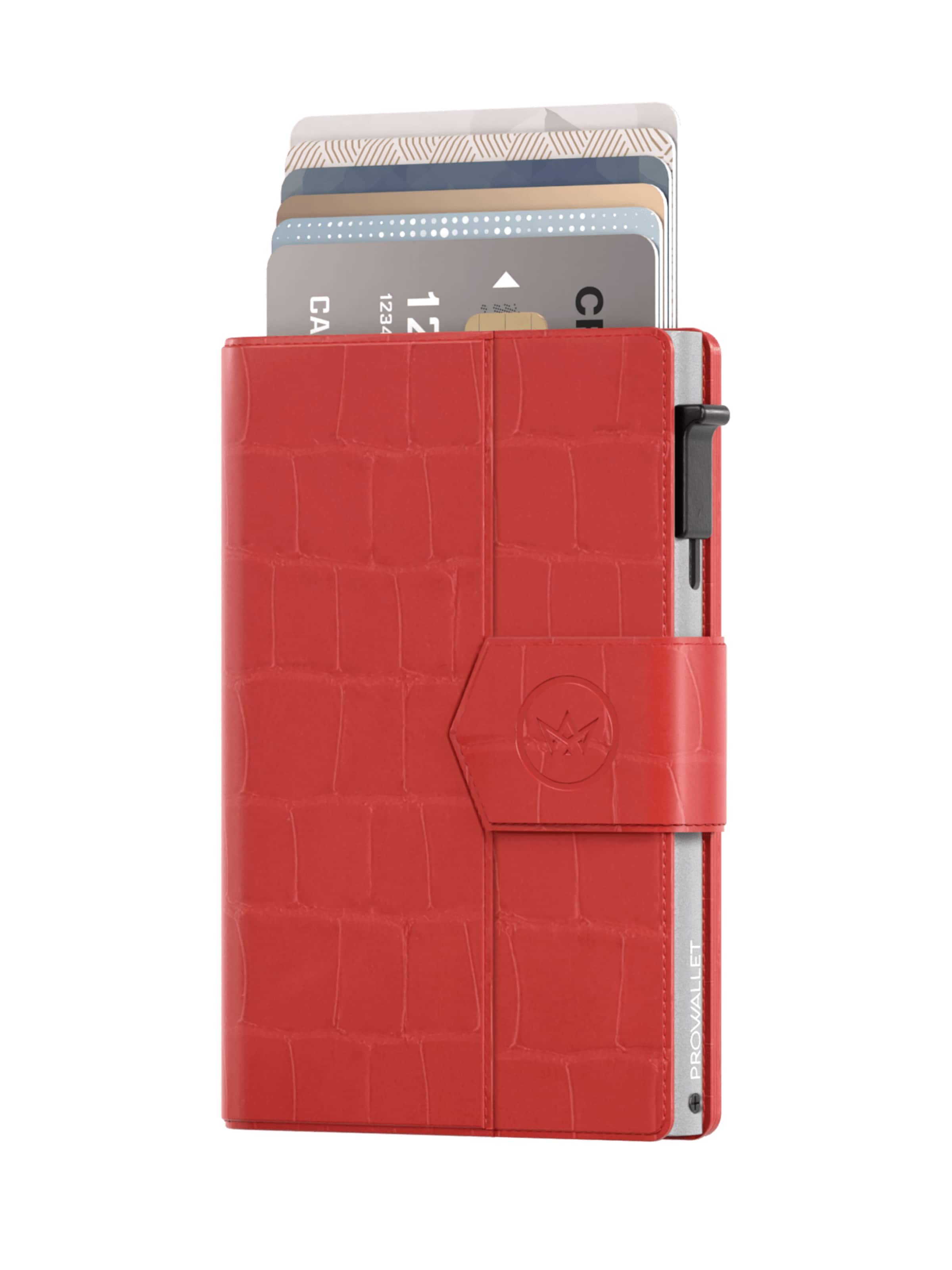 Prowallet Wallet 'Pasjeshouder Plus Croco' in Red: front