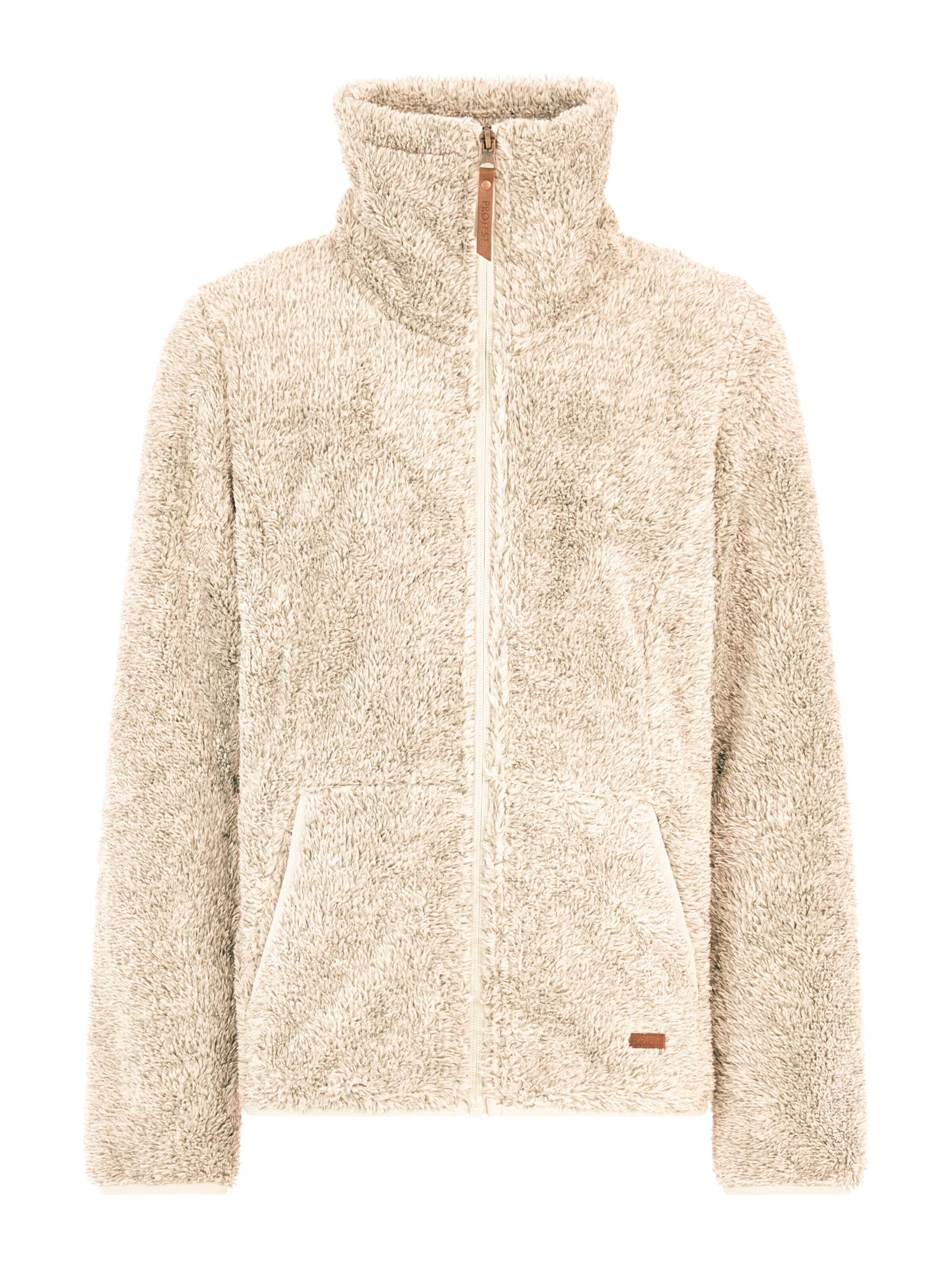 PROTEST Fleece jas 'Riri JR' in Wit: voorkant