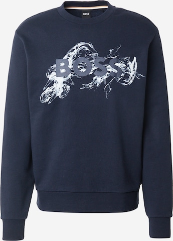 Sweat-shirt 'C-Soleri 215' BOSS en bleu : devant