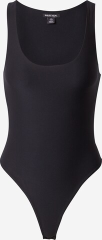 Nasty Gal Shirt body in Zwart: voorkant