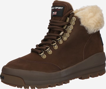 Stivaletto stringato di Polo Ralph Lauren in marrone: frontale