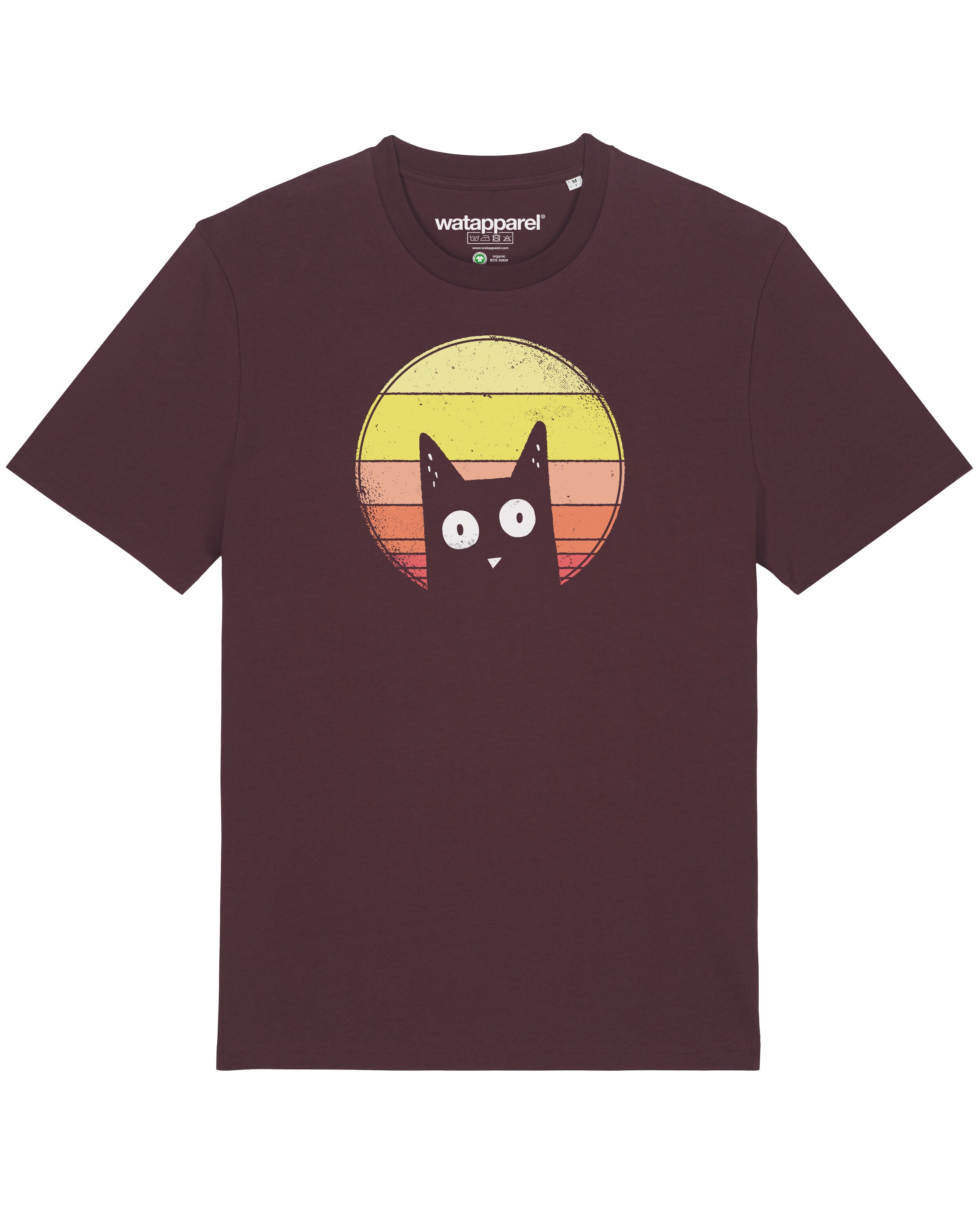 T-Shirt ' Sunset Cat ' Watapparel en rouge : devant