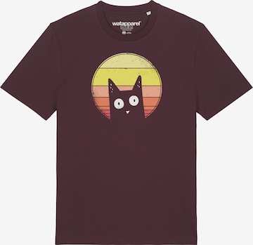 Watapparel Shirt ' Sunset Cat ' in Red: front