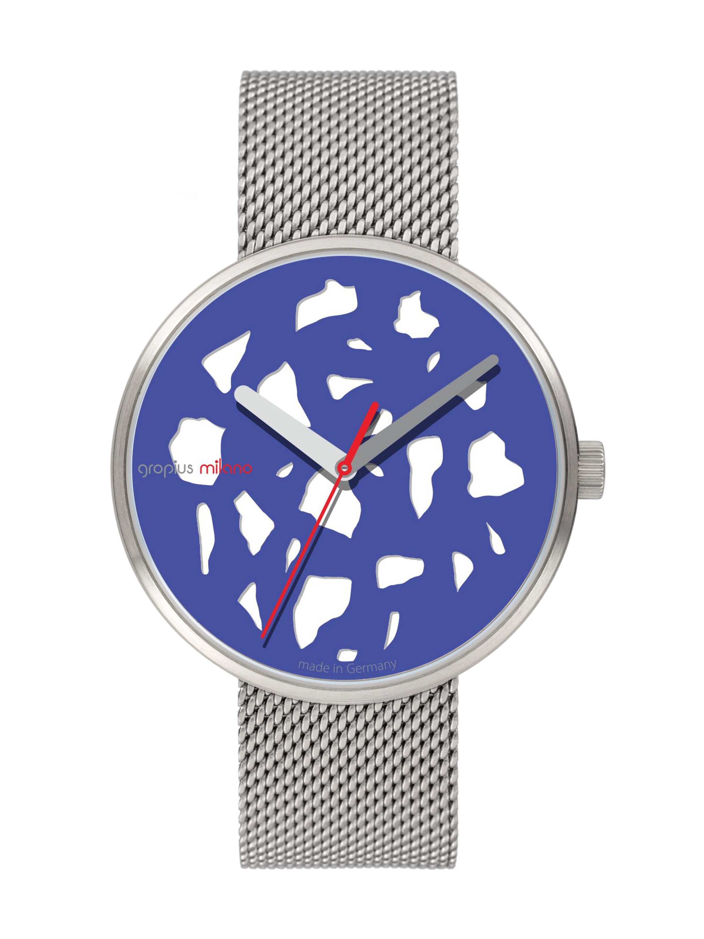WALTER GROPIUS Analog Watch 'ROHE MATERIALIEN' in Silver: front