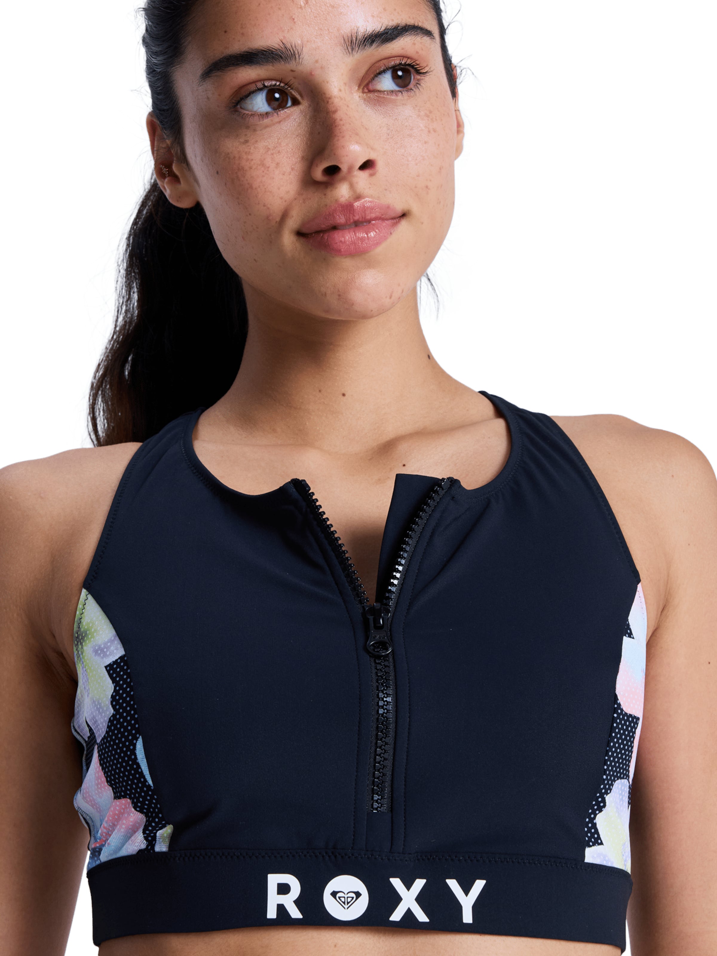 ROXY T-shirt Bikini Top in Black: front
