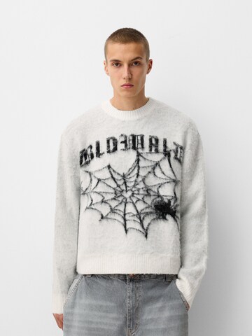 Pull-over Bershka en blanc : devant