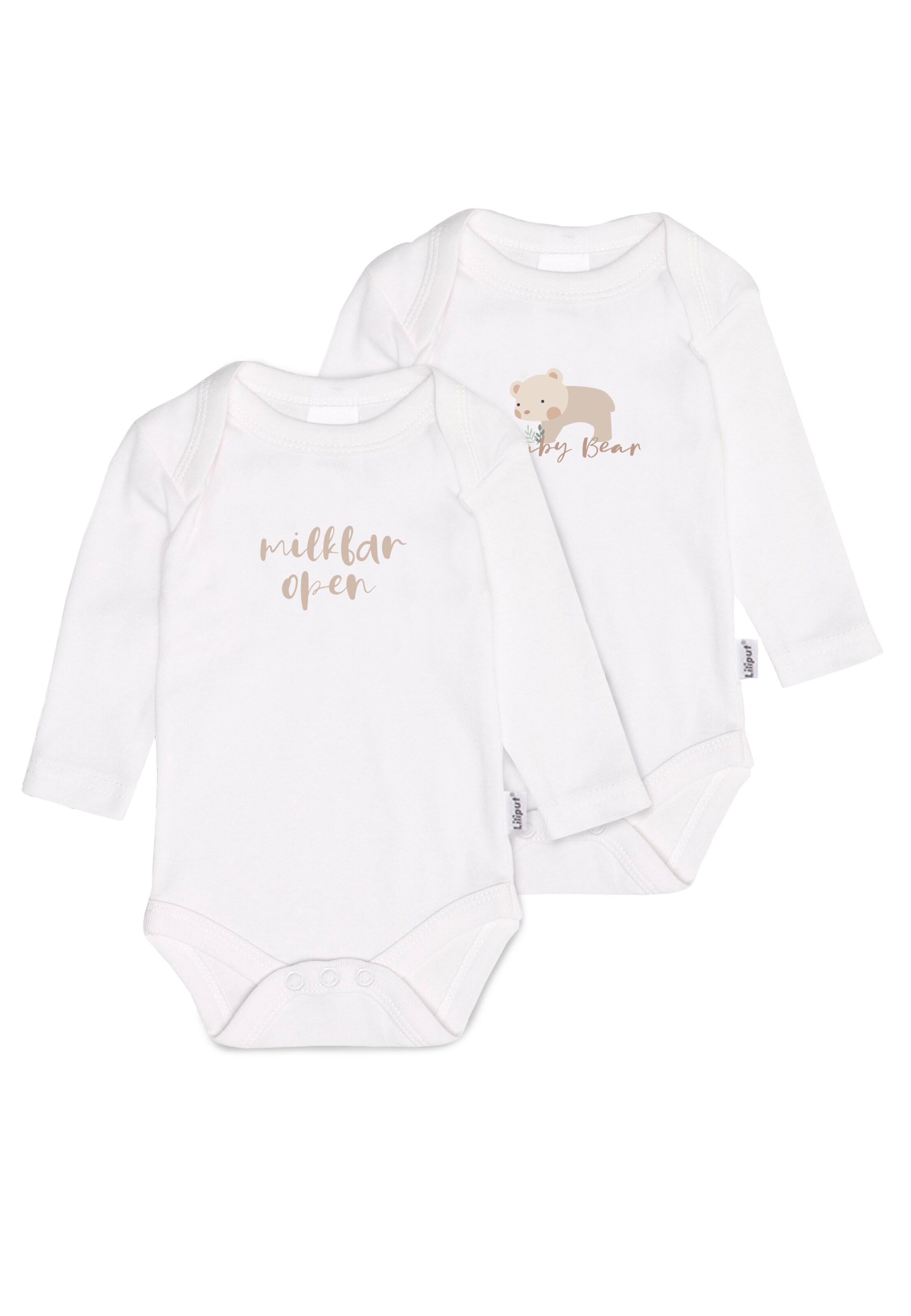 LILIPUT Romper/Bodysuit 'Milkbar open & Baby bear' in White: front