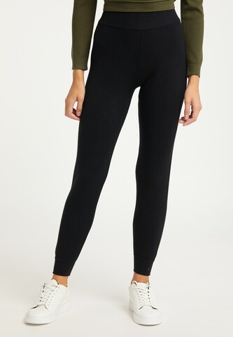 usha BLUE LABEL Slim fit Pants in Black: front