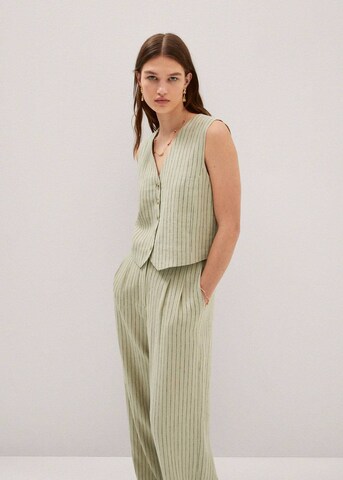 MANGO Wide leg Pleat-Front Pants 'Bali' in Green