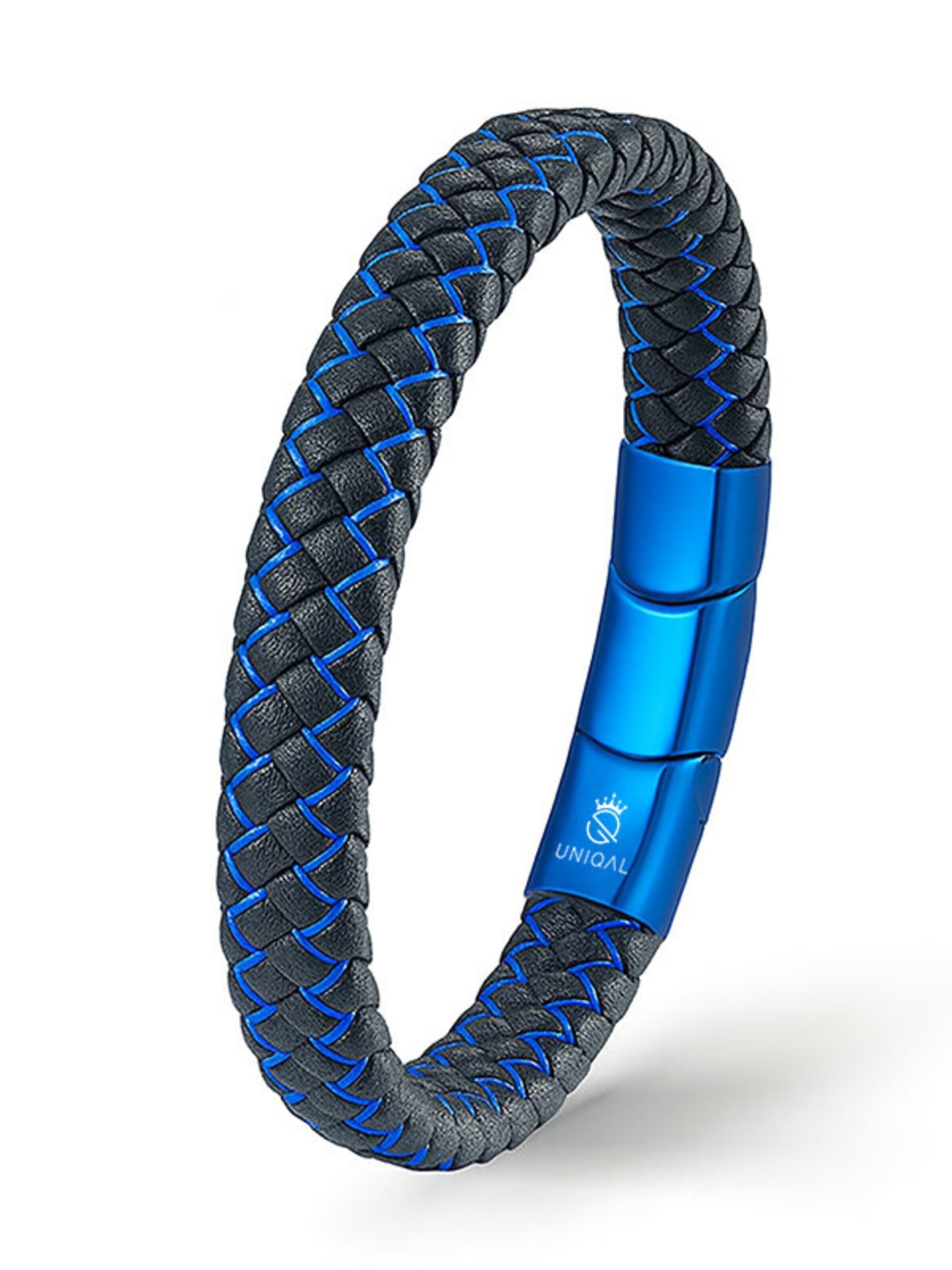 UNIQAL Bracelet 'LEDERARMBAND HERREN' in Blue: front
