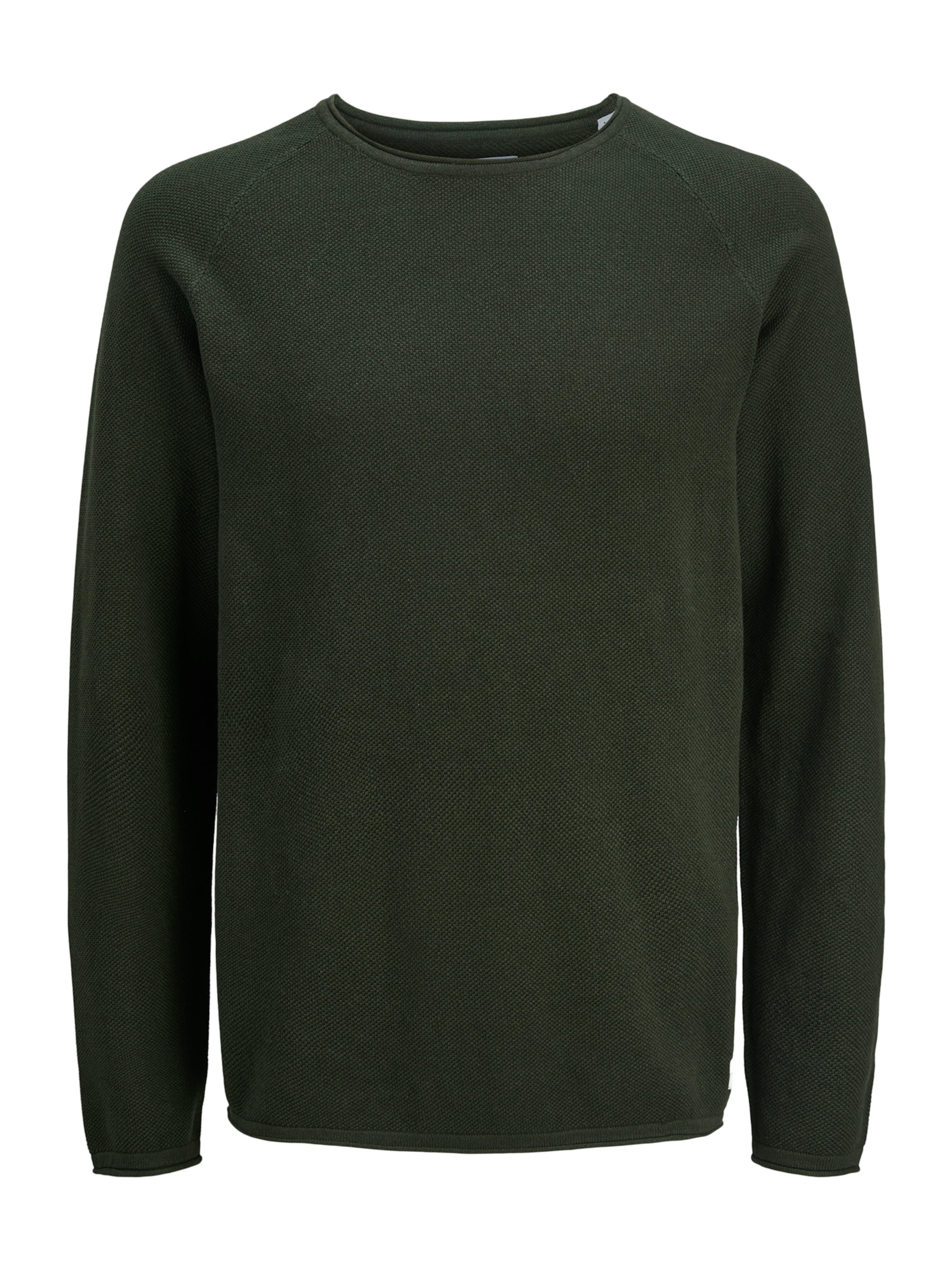 JACK & JONES Пуловер 'JJEHILL' в зелено: отпред