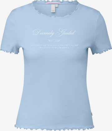 T-shirt QS en bleu : devant