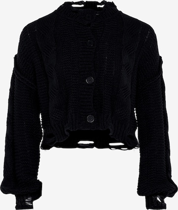 MYMO Knit cardigan in Black: front