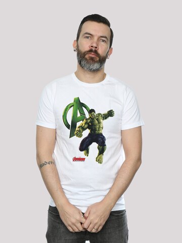 T-Shirt 'Avengers Age Of Ultron Incredible Hulk' F4NT4STIC en blanc : devant