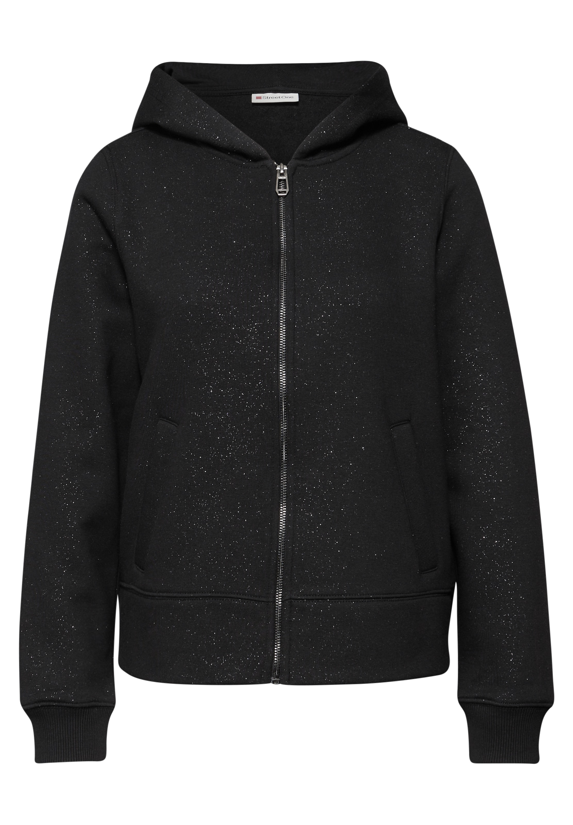 STREET ONE Sweatjacke in Schwarz: Vorderseite