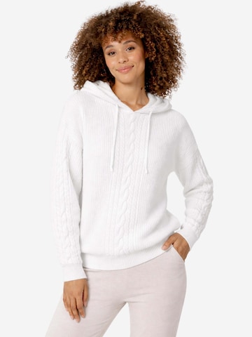 BELLEMERE NEW YORK Pullover 'Superfeiner Merinopullover mit einfachem Zopfmuster'‌‌‌‌‌ in Weiß