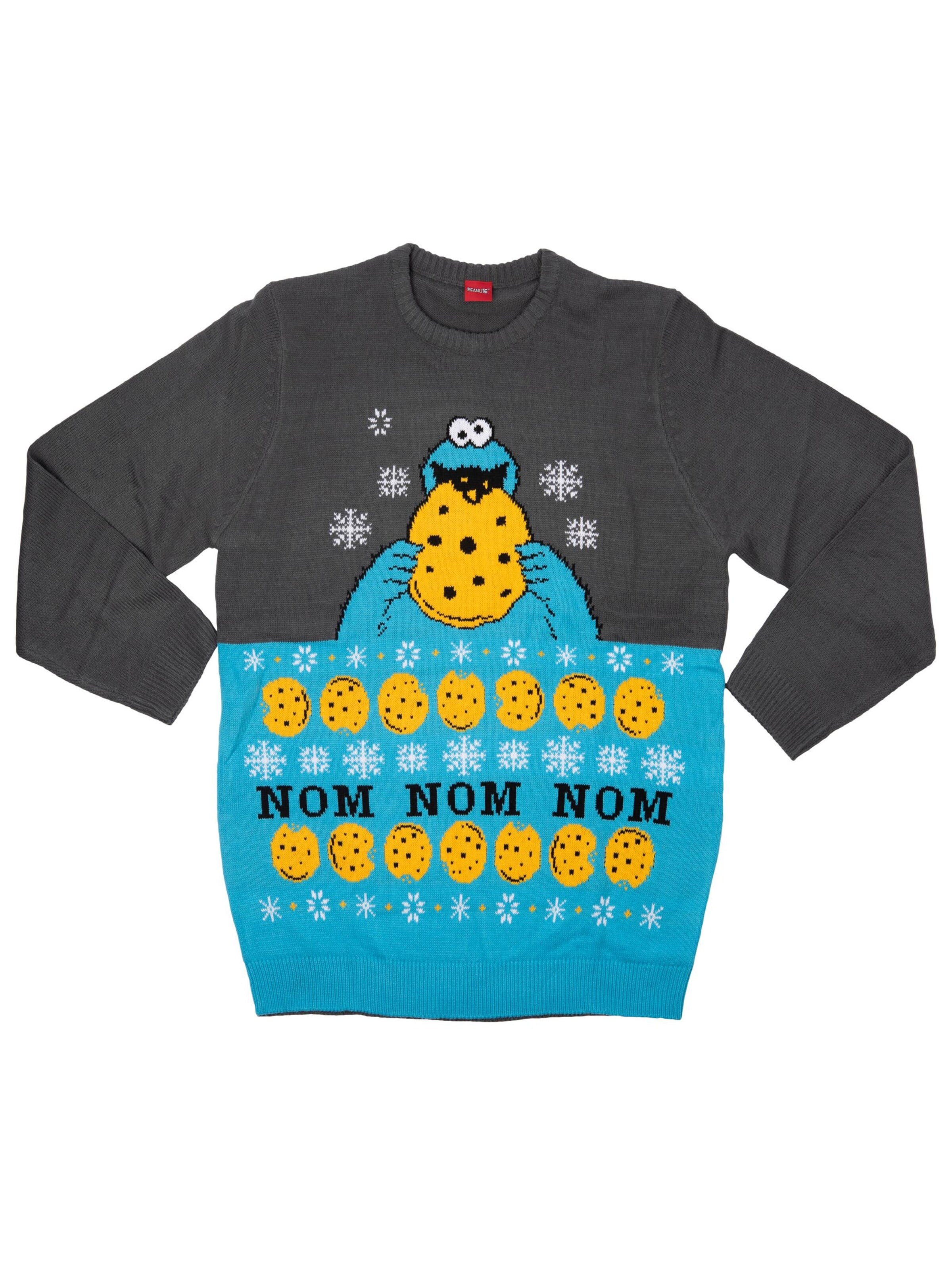 SESAMSTRASSE Pullover 'Weihnachtspullover Krümelmonster'‌‌‌‌‌‌ in Grau
