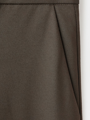 MANGO Wide leg Trousers with creases 'PAU' in Green