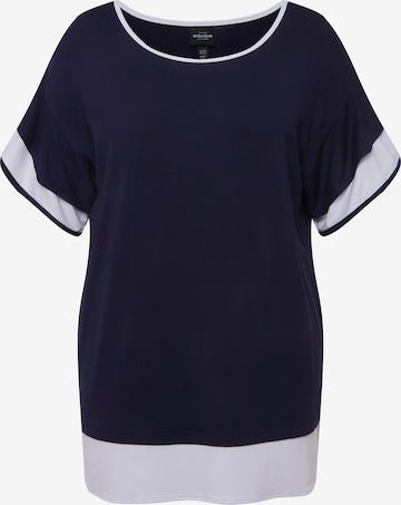 T-shirt Ulla Popken en bleu : devant