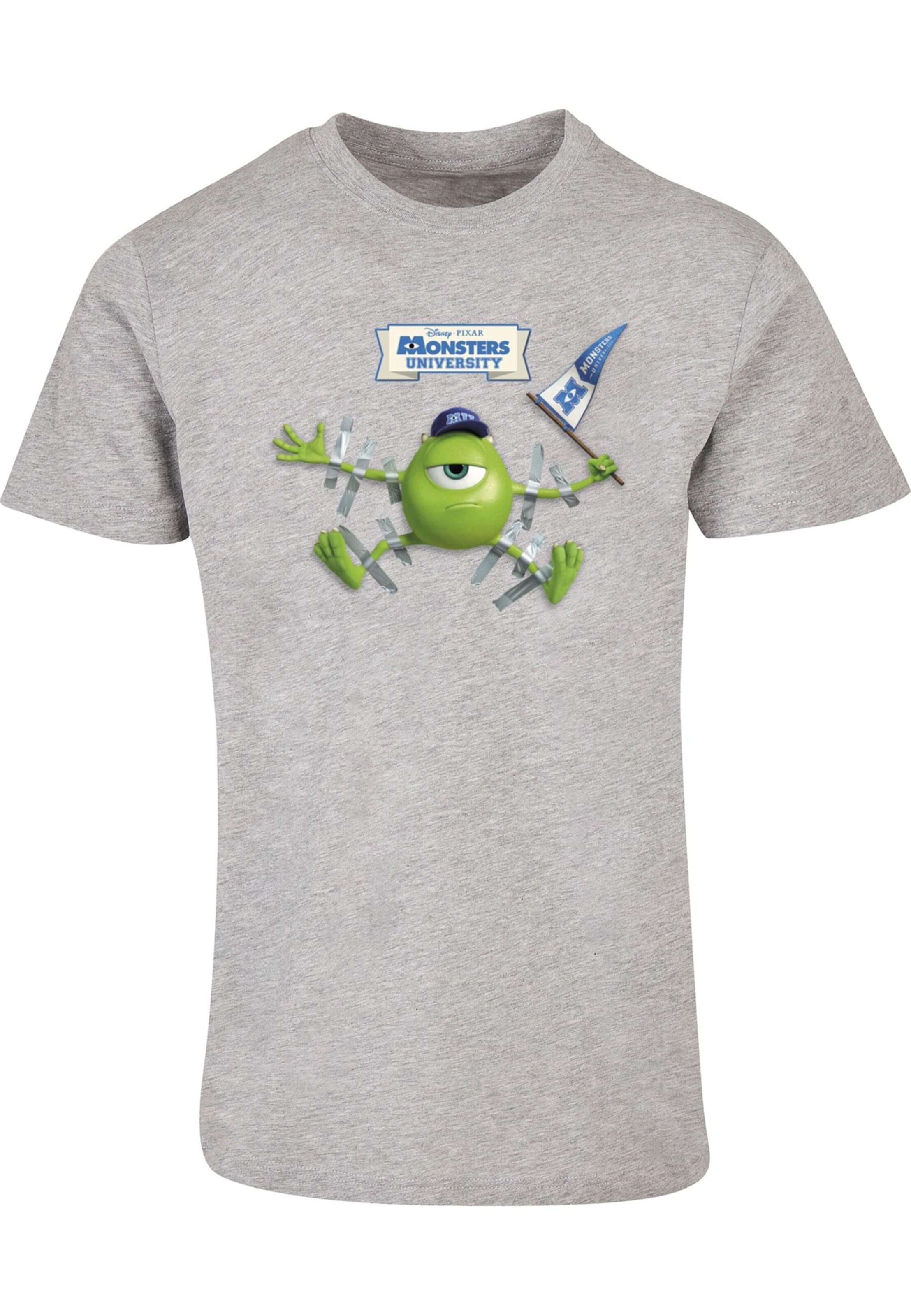 ABSOLUTE CULT Shirt 'Monster University - Taped Mike' in Grijs: voorkant