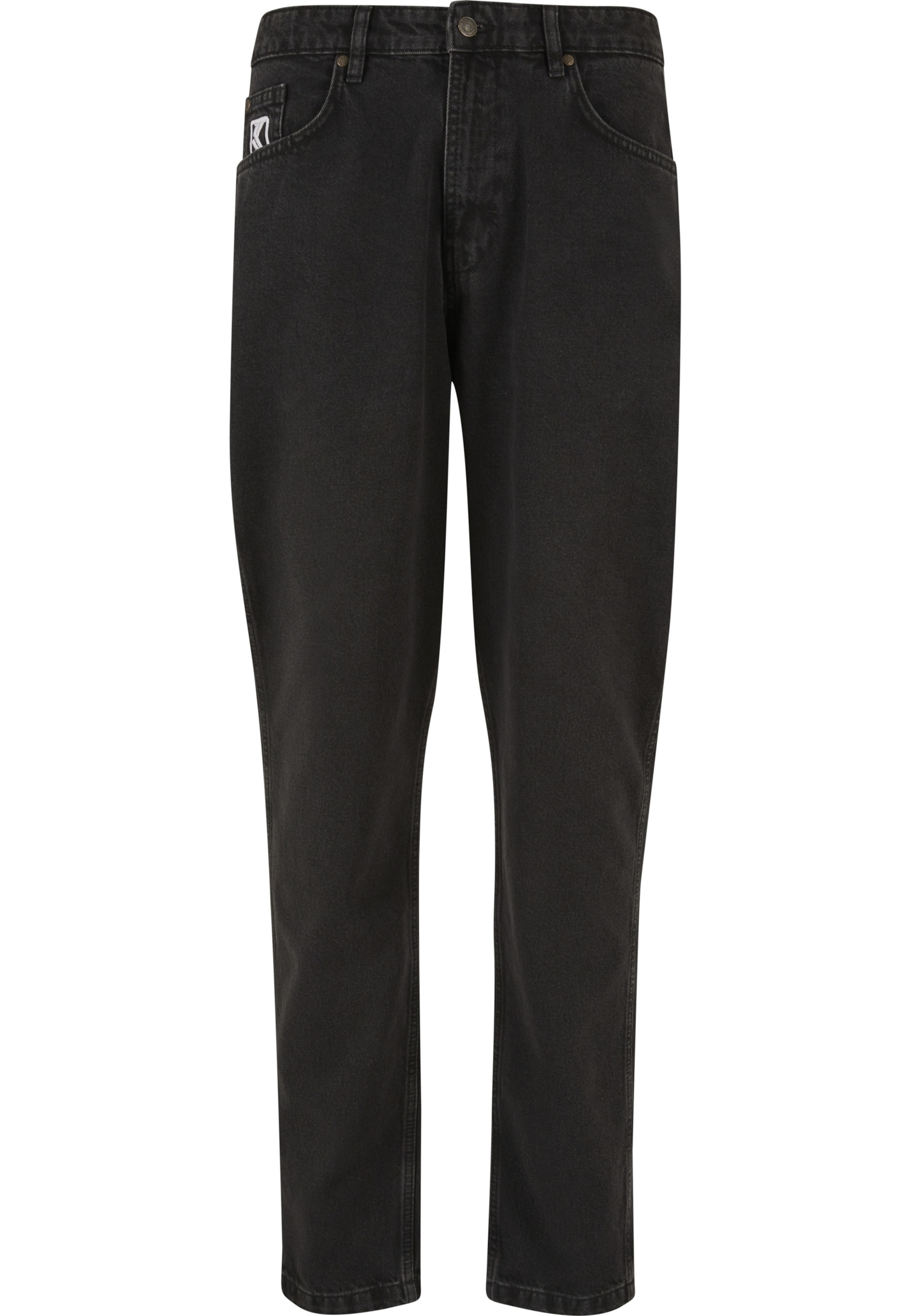 Karl Kani Jean en noir denim / blanc, Vue avec produit