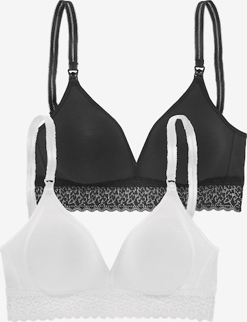 PETITE FLEUR T-shirt Nursing Bra in Black: front